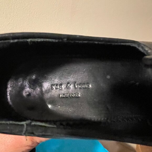 Rag & Bone Grove Black Leather Ankle Booties with Leather Sole Womens Size 38 - Picture 8 of 9